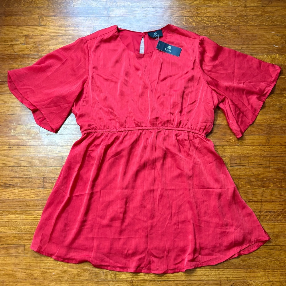 Teal Brand Red Mini Dress 2X